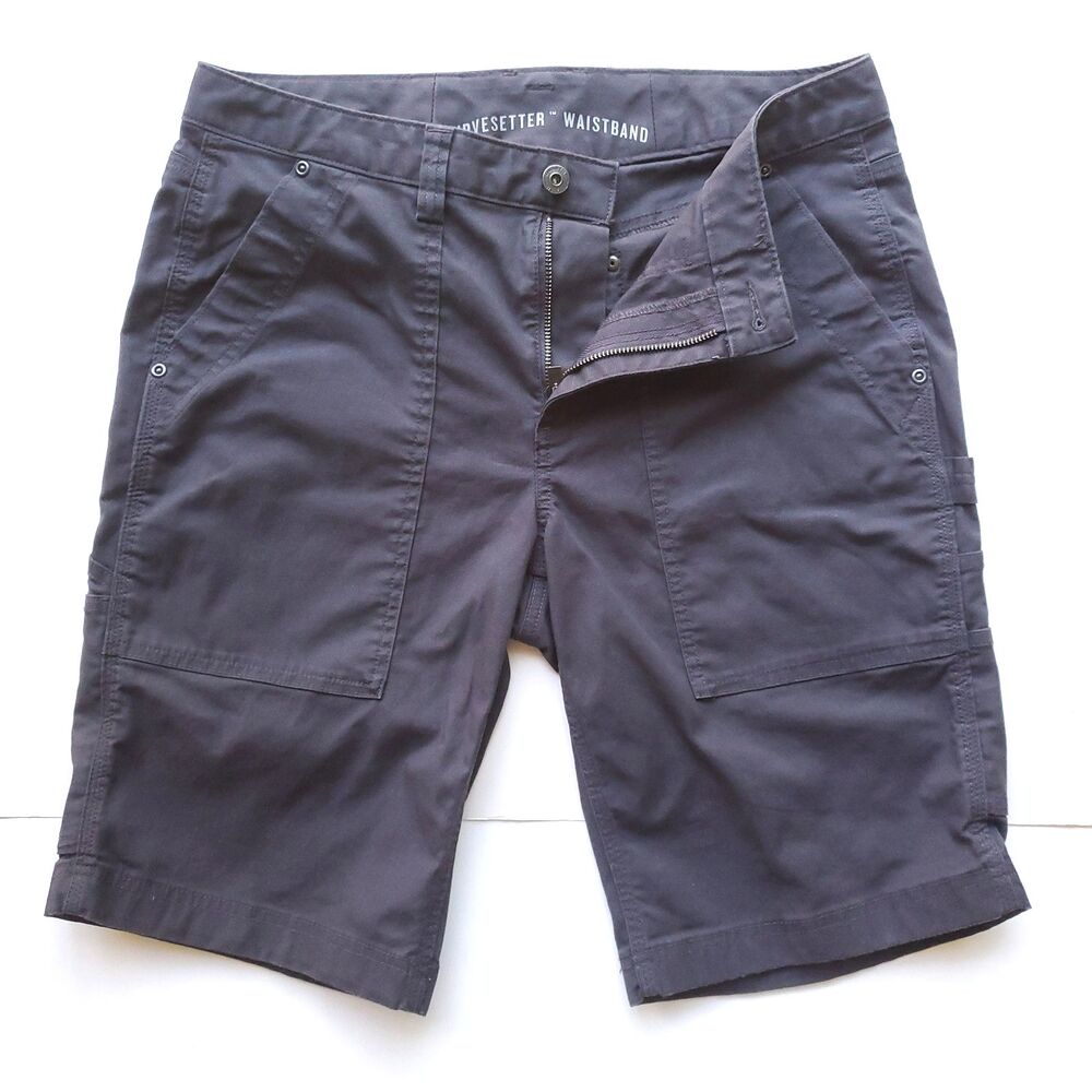 Duluth Trading Co Womens DuluthFlex Fire Hose COOLMAX Shorts Sz 10 Gray 32x10.5
